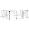 vidaXL 12-Panel-Haustierk&auml;fig mit T&uuml;r Schwarz 105x105x35 cm Stahl