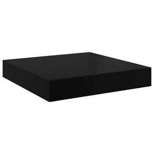 vidaXL Schweberegal Hochglanz-Schwarz 23x23,5x3,8 cm MDF