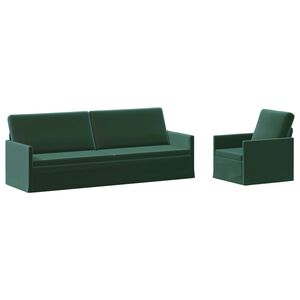 vidaXL Sofa-Set 2 pcs Dunkelgr&uuml;n Samt (V)