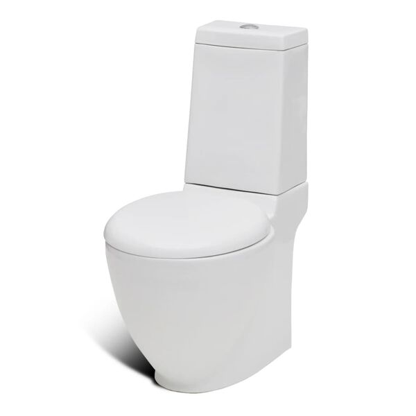 vidaXL Toilette und Bidet Set Wei&szlig; Keramik