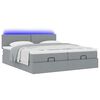 vidaXL Ottoman-Bett mit Matratzen & LEDs Hellgrau 180x200 cm Stoff