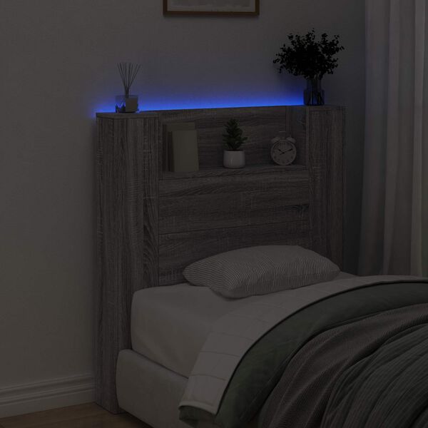 vidaXL Kopfteil Graues Sonoma 100 x 16,5 x 103,5 cm Holzwerkstoff