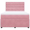 vidaXL Boxspringbett mit Matratze Rosa 160x200 cm Samt