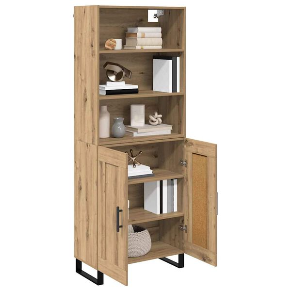 vidaXL Highboard Artisan-Eiche 69,5 x 34 x 180 cm Holzwerkstoff