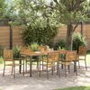 vidaXL Garten Essgruppe 7 pcs Grau und Braun Poly-Rattan
