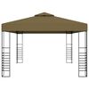 vidaXL Pavillon mit LED-Lichterkette 3x4 m Taupe