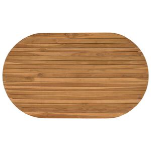 vidaXL Tischplatte 120 x 70 x 3,5 cm Oval Massives Teakholz Natur