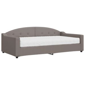 vidaXL Tagesbett mit Matratze Taupe 100x200 cm Stoff