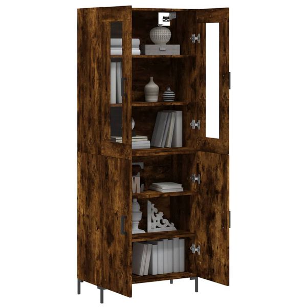 vidaXL Highboard Räuchereiche 69,5x34x180 cm Holzwerkstoff