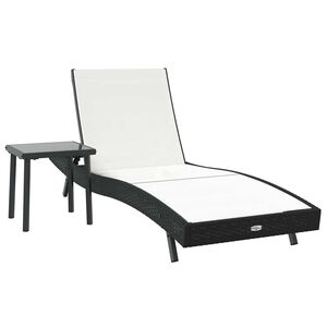 vidaXL Sonnenliege 2 stk. Poly-Rattan Schwarz und Wei&szlig;