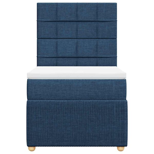 vidaXL Boxspringbett mit Matratze Blau 90x190 cm Stoff