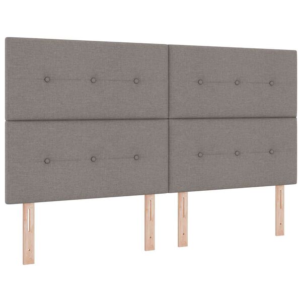 vidaXL Boxspringbett mit Matratze Taupe 180 x 200 cm Stoff