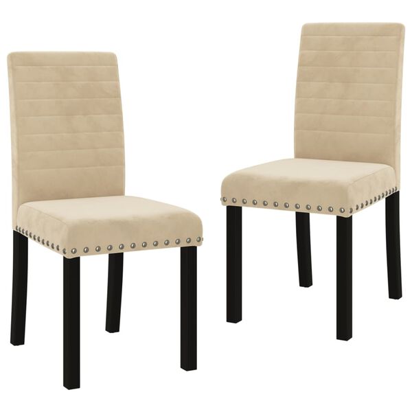 vidaXL Esszimmerst&uuml;hle 2 Stk. Creme Samt