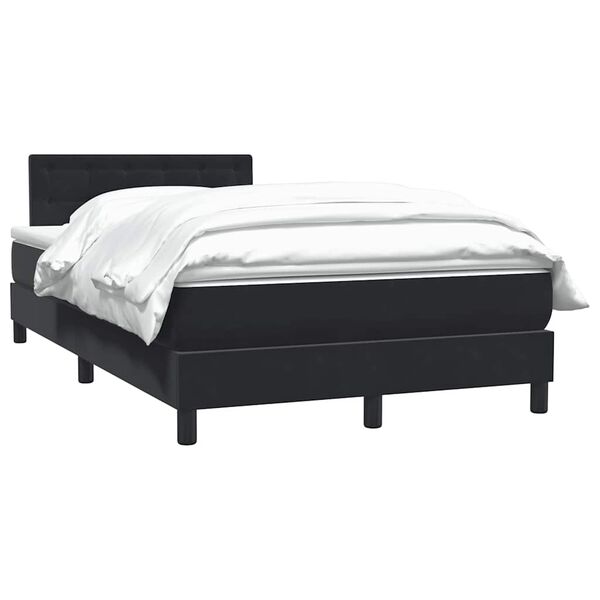 vidaXL Boxspringbett mit Matratze Schwarz 120x210 cm Samt