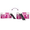 vidaXL Etagenbett mit Rutsche und Gardinen Rosa 90x190 cm