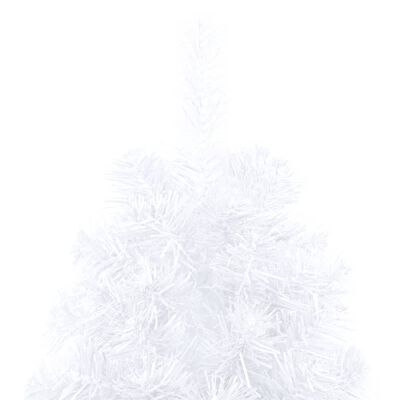 vidaXL Künstlicher Halb-Weihnachtsbaum Beleuchtung Kugeln Weiß 150 cm