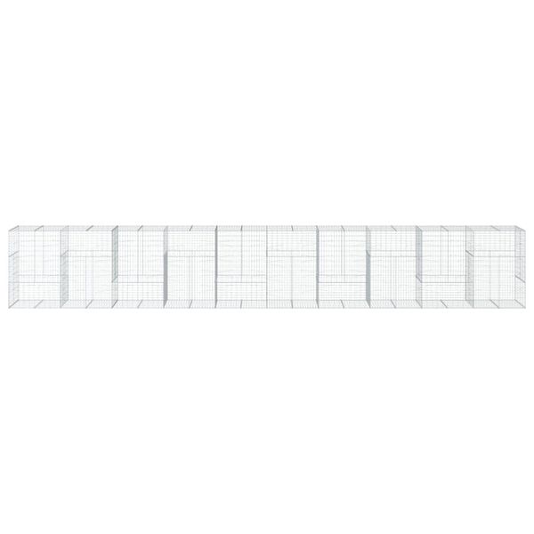 vidaXL Gabione mit Deckel 1000x100x150 cm Verzinktes Eisen