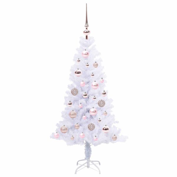 vidaXL Künstlicher Weihnachtsbaum Weiß 120 cm PVC und Stahl