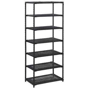 vidaXL Schuhregal Schwarz 50 x 30 x 120 cm Poly Rattan