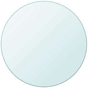 vidaXL Tischplatte aus geh&auml;rtetem Glas rund 80 cm