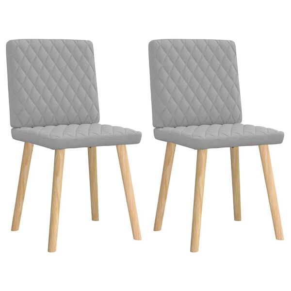 vidaXL Esszimmerstühle 2 Stk. Wolkengrau Stoff