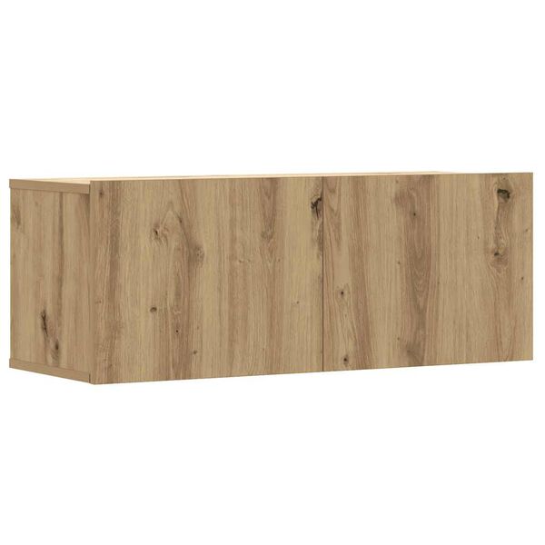 vidaXL 3-tlg. TV-Schrank-Set Wandmontage Artisan-Eiche Holzwerkstoff