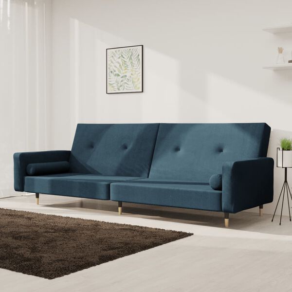 vidaXL Schlafsofa 2-Sitzer mit 2 Kissen Gelb Samt