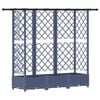 vidaXL Hochbeet mit Rankgitter und Dach Grau 164 x 40 x 123 cm PP