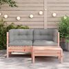 vidaXL Gartensofa mit Kissen und Hocker 2-Sitzer