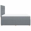 vidaXL Boxspringbett mit Matratze Hellgrau 160x200 cm Stoff