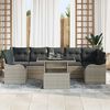 vidaXL Garten-Sofa-Set mit Kissen 8 pcs Hellgrau Poly Rattan