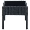 vidaXL Gartentisch Schwarz 75x40x37 cm Poly Rattan