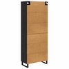 vidaXL Highboard 2 pcs Schwarz Eichen-Optik Engineered Wood und Glas