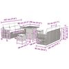 vidaXL Gartensofa-set mit Kissen 9 pcs Beige und Creme Poly-Rattan