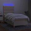 vidaXL Boxspringbett mit Matratze & LED Creme 90x200 cm Stoff