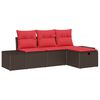 vidaXL Gartensofa-set 4 stk. Poly-Rattan