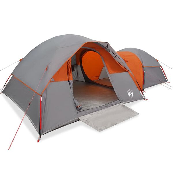 vidaXL Campingzelt 5 Personen Grau und Orange Wasserdicht