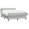 vidaXL Boxspringbett mit Matratze Hellgrau 140x220 cm Samt