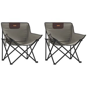 vidaXL Campingst&uuml;hle 2 Stk. mit Tasche Klappbar Grau