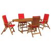 vidaXL 5-teiliges Garten-Esszimmer-Set Natur Massivholz Akazie