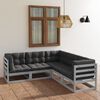 vidaXL 5-tlg. Garten-Lounge-Set mit Kissen Kiefer Massivholz