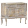vidaXL Sideboard Grau 80x35x70 cm Mango Massivholz