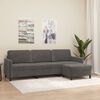 vidaXL 3-Sitzer-Sofa mit Hocker Dunkelgrau 210 cm Samt