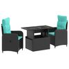 vidaXL Outdoortisch-Set 3 stk. Poly-Rattan