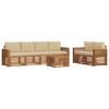 vidaXL Outdoor-Sofagarnitur 7 stk. Natur und Beige Massivholz Akazie