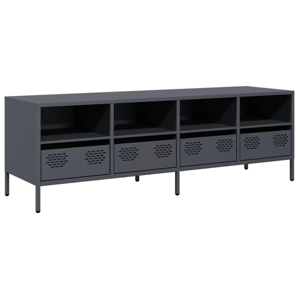 vidaXL TV-Schrank Anthrazit 135x39x43,5 cm Kaltgewalzter Stahl
