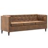 vidaXL Chesterfield Sofa-Set 2-tlg. Stoffpolsterung Braun Wildlederoptik
