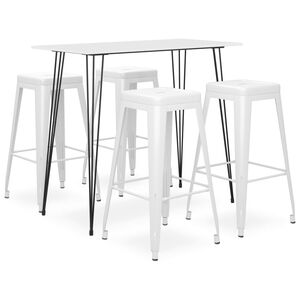 vidaXL 5-tlg. Bar-Set Wei&szlig;