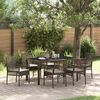 vidaXL Garten Essgruppe 7 pcs Braun Poly-Rattan