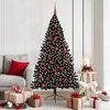 vidaXL K&uuml;nstlicher vorbeleuchteter Weihnachtsbaum Schwarz 180 cm PVC